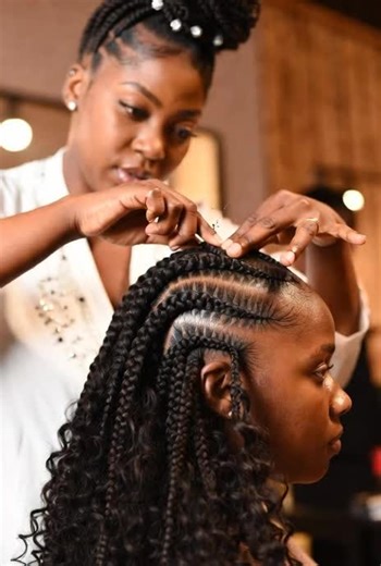 Zigzag Cornrow Transformation for Natural Hair