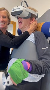 My name is Max and my diagnosis is cerebral palsy. Going to Bridging Bionics makes me so happy. My favorite part about therapy is the new VR device. We do a lot of different activities with VR to work on different therapy goals. We can pick apples off of trees to work on reaching upwards and we can also travel to far away places like Paris or Australia using the VR headset for relaxation. I am so grateful to Bridging Bionics and all of the PT’s there! Thank you for all you do!! | Bridging Bionic