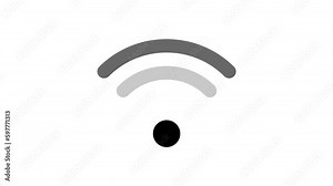 Wireless signal symbol, Animated icon on transparent background, alpha channel included.