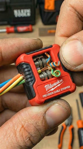 Milwaukee Precision Cable Stripper 🔥 Satisfying Wire Stripping Tool! #tools #woodworking