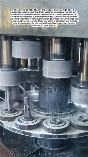 High-Speed Nut Threading Process with an Automatic Tapping Machine