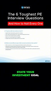 8.3K views · 11 reactions |  Crush your private equity interview with these 6 must-know technical questions and expert tips on how to answer them! ---- Struggling to break into private equity?  WSO Academy has helped students land offers from top PE firms, even those from non-target backgrounds. Curious? ✅ Learn more about us - https://www.wallstreetoasis.com/academy?affiliate=socialwinner-facebook #investmentbanking #wallstreet #privateequity | Wall Street Oasis | Facebook