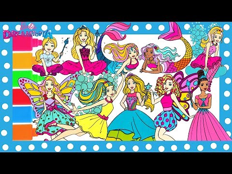 Barbie Dreamtopia Coloring Book Pages 🌈 Barbie Princess 🧜‍♀️ Mermaids 🧚 Fairy | HAPPILY SNOWBALL