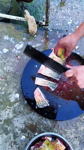 Cutting fish meat for further processing and preparation