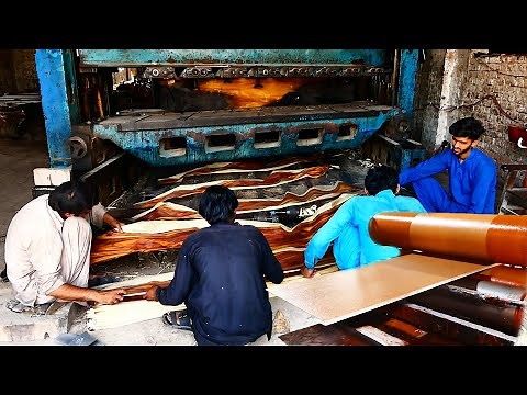 Amazing Manufacturing of Wood Veneer || How Chipboard is Made