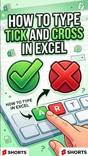 How to Type Tick and Cross in Excel #exceltips