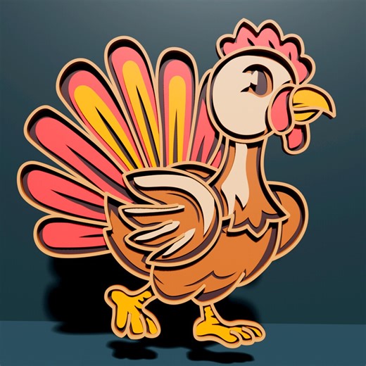 Turkey Multilayer SVG/ Duckling Cut File/ 3D Layer/ Plywood Cutting/ Paper Cutting/ Farm Animal - Etsy