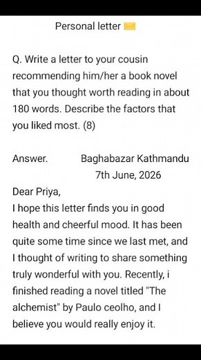 Personal letter writing / class 12 free writing English / Free writing how to write personal letter