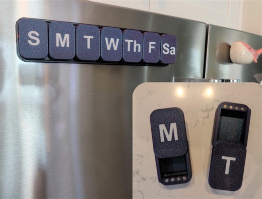Single Compartment Weekly Pill Organizer: Magnetic Fridge Tray, Daily Containers - Etsy