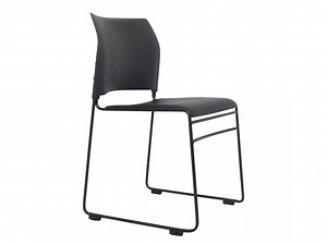 Stacking Buro Maxim Chair, Black Frame, Conference/Visitor Chair, Free Trolley with 30 Chairs