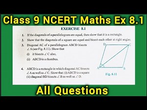 Class 9 Maths Ex 8.1 Q 1,2,3,4,5,6,7 | Chapter 8 Quadrilaterals l LNG Maths 9