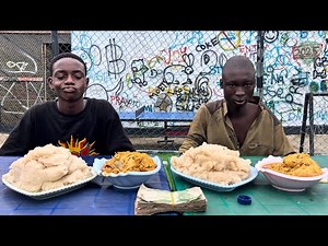 EATING COMPETITION FIRST PERSON TO FINISH EGUSI SOUP AND EBA WIN 100,000