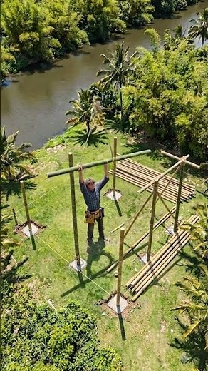Building a Beautiful Bamboo Riverside Restaurant by Hand | Relaxing ASMR Construction Timelapse