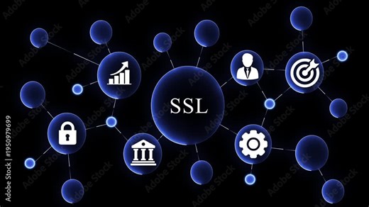 Secure digital communication network S L encryption data protection firewall cybersecurity concept SSL encryption