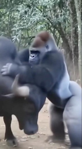Bull vs Gorilla — The Most Brutal Animal Fight Ever Caught on Camera!