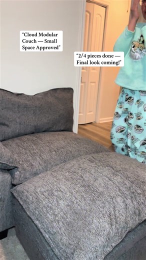 “Cloud Modular Couch build with my dad! 🤍 We just put together 2 out of the 4 pieces, and it’s already the perfect fit for small living spaces like mine. Cozy, clean, and coming together beautifully. Follow for the final reveal — it’s going to look so good! ✨🛋️” Lightweight, easy to build, and super soft! If you have a small living room like mine, this is a MUST. #CloudCouch #ModularCouch #SmallSpaceLiving #ApartmentFinds #CozyHomeVibes