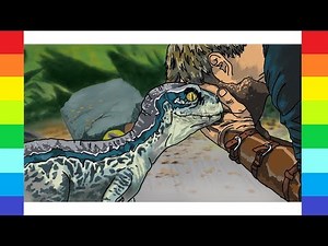 How to Draw a Baby Dinosaur & Raptor Baby blue JURASSIC WORLD Fallen Kingdom