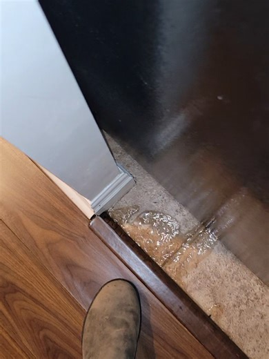 Flood water doesn’t just disappear when the leak stops 💧 This is trapped flood water squishing out from under the laminate floor - a clear sign of hidden water damage after a flood. If floodwater is left under flooring, it can lead to mold growth, structural damage, and serious health risks. That’s why professional water damage restoration in Toronto is critical after any basement flood, sewer backup, or storm damage. Our Toronto water damage restoration company uses industrial water extraction