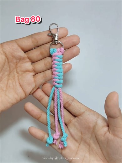 Bagian 80 DIY Macrame Keychain #macrametutorial #macrame #macramekeychain #diymacrame
