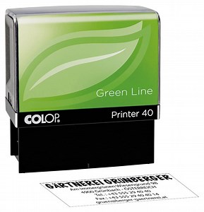 COLOP Textstempel, individualisierbar Printer 40 Green Line selbstfärbend schwarz ohne Logo, 1 St. >> büroshop24