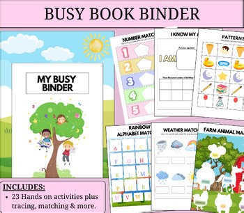 Preschool Busy Book Binder | Fine Motor Activities | Toddler Learning Binder