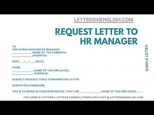 Service Confirmation Application – Request Letter to HR Manager