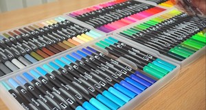 Watch 100 Colored Markers for Adult Coloring, Dual Tip Brush Pens on Amazon Live