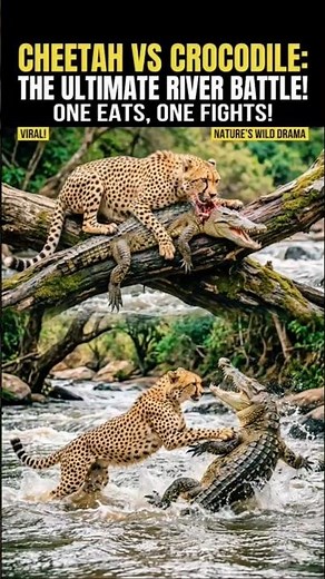 Leopard vs Crocodile Brutal River Fight 😱🔥 | Wild Animal Battle Caught on Camera