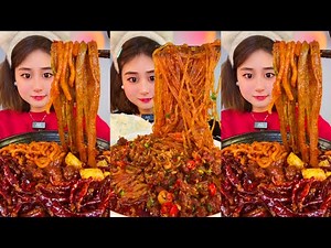 ASMR Eating Sounds: Spicy Noodles Mukbang | Big Bite Asmr