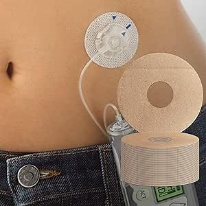Universal Adhesive Patches for CGM and Insulin Pumps,0.8-Inch Hole,40 Pack Waterproof & Breathable CGM Patches,Long Last Sensor Patches,Pre-Cut Adhesive Tape,CGM Protection,Skin-Friendly Patches,Beige