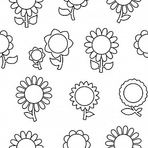 Flower with leaves. Seamless pattern. Coloring Page. Spring time....
