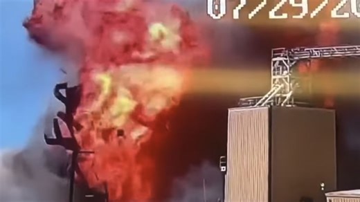 Horrifying moment factory explodes & collapses - leaving 'dad & 2 girls missing'