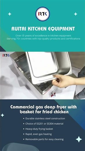 🔥 Introducing our Commercial Gas Deep Fryer for Perfectly Crispy Fried Chicken! 🍗