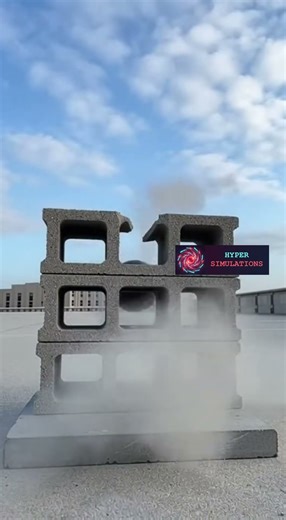 Giant Bowling Ball vs Concrete Blocks | Hyper Simulations | #science #satisfying #shorts #simulator