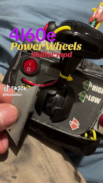 Another addition to the shifter, i need to make a new update video to demo how this will work as the whole original idea went from using this as my only shifter to using it to send input to a micro controller for proper shifting, this mod makes the shifts quicker to engage as the square corners hung it up slightly #4l60e #chevy #12vshifter #powerwheelsshifter #share