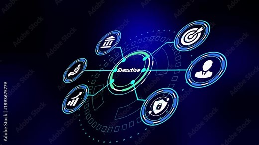 Executive decision dashboard with strategic analytics interface for leadership planning, governance control and enterprise growth management.