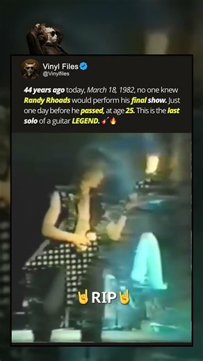 His LAST Solo - Guitar Legend Randy Rhoads 🔥