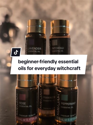 Our beginner-friendly essential oils for everyday witchcraft. Simple, versatile, and easy to work with. You don’t need everything. You just need what feels right to you 🌙 Save this for later or come back when you need it. ✨ #essentialoils #spellcraft #witchcraftforbeginners #witchtokspells #babywitchtok