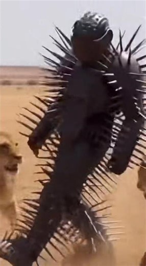 Lion vs Spiked Armor Exploring Defensive Gear in Predator Territories 🦁🛡️🏜️