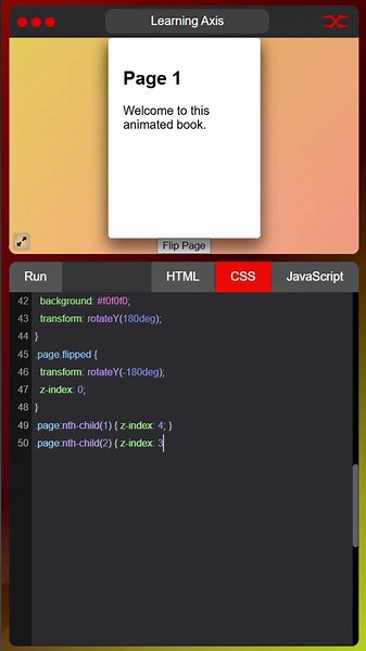 Page Flip Animation | HTML CSS JavaScript