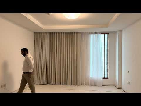 Motorized blackout with sheer Curtains Dubai | Lush Loom