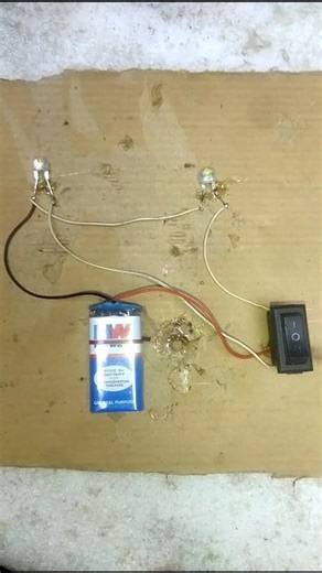 One Switch Two LED Control 🔥 | 9V Battery Amazing Experiment #shorts