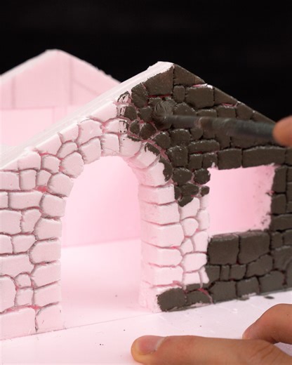 Charming Stone Cottage Model with Warm Glowing Window | DIY & Crafts