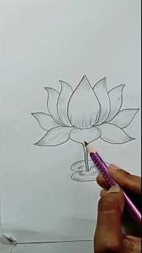 Easy Lotus Drawing Tutorial | Beautiful Flower Sketch