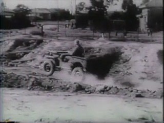 “Australians Test American ‘Jeeps’ on Rough Terrain.” Footage of a wipe-out around the 28 second mark. (The National Archives) | Remembering the CBI - China Burma India in WWII