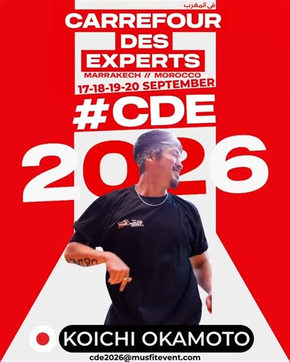 Today’s presenter: Koichi Okamoto 🇯🇵 Today, Carrefour des Experts opens its doors to a new energy coming from Japan. For the first time, Koichi Okamoto joins the CDE adventure in Marrakech. A presenter known for his pedagogy, precision, and a constant energy that fills the room. With Koichi, every movement has meaning. Every intention is clear. Every moment is controlled. His approach, coming from a different culture, brings a new way of working, a different rhythm, a new way to feel movement.