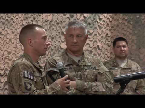 Sergeant Major of the U.S. Army speaks to Soldiers