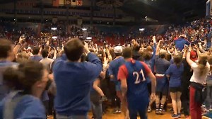 CHAMPIONSHIP MOMENT! Watch the crowd go wild in Allen Fieldhouse as the Kansas Jayhawks win their fourth NCAA title. Recap the game: https://trib.al/POD8Q2d | FOX4 News Kansas City