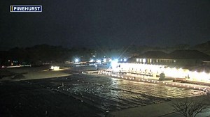 Snow flurries start to fall at Pinehurst