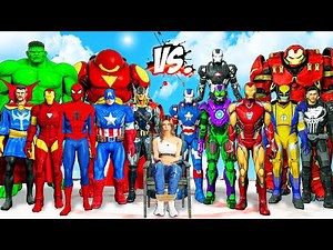 THE AVENGERS COMIC Fight Against TEAM IRON MAN Rescue Lara Croft - EPIC SUPERHEROES WAR